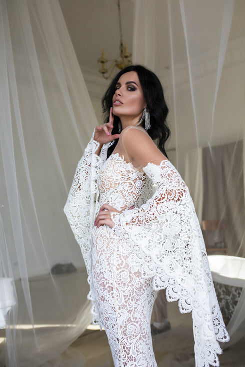 luxury macrame wedding dress Unique wedding dress